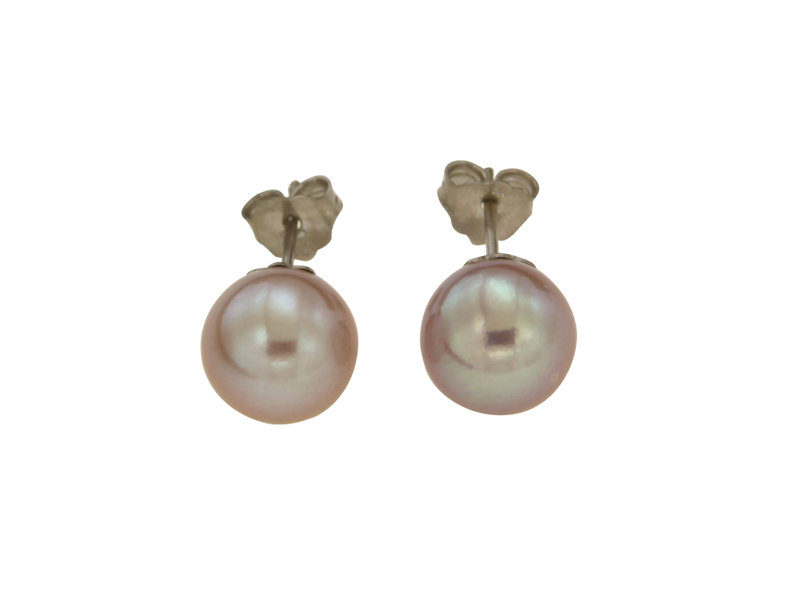 Σκουλαρίκια σε λευκόχρυσο 18Κ με ροζ μαργαριτάρια γλυκού νερού