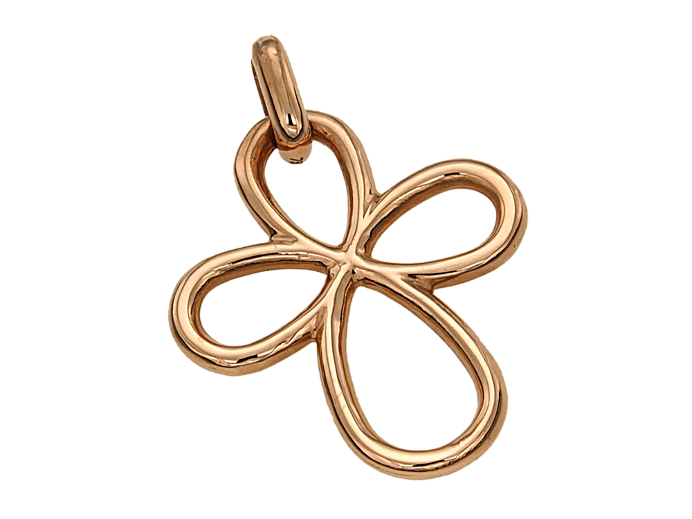 Σταυρός Βάπτισης για κορίτσι σε Ροζ Χρυσό 18Κ, ορθογώνιος από γυαλιστερό χονδρό στρόγγυλο σύρμα και ένα διαμάντι στο κέντρο