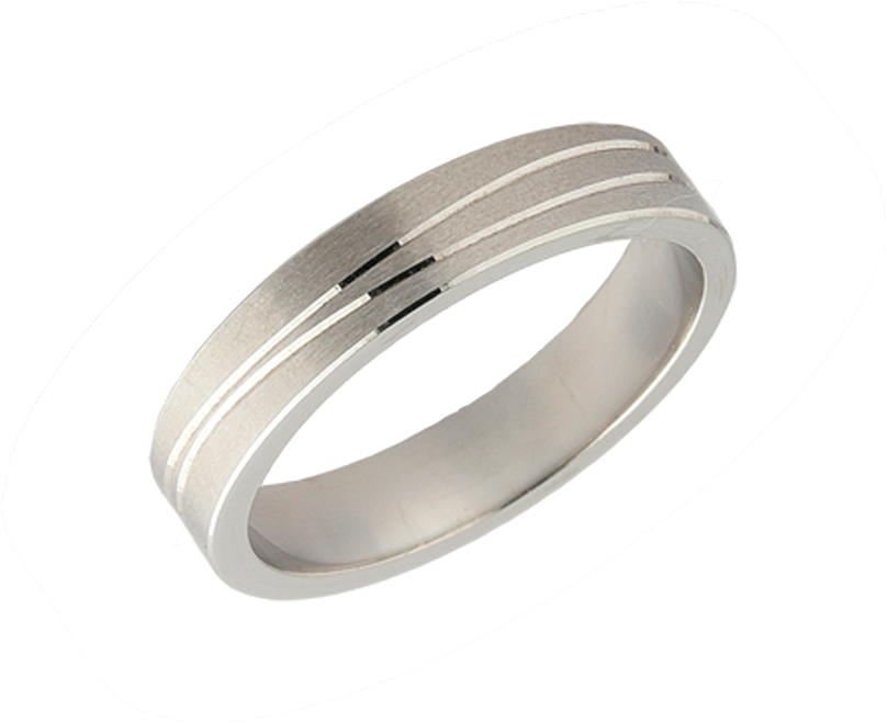 Βέρες Γάμου λευκόχρυσες 14Κ, βέρα τετραγωνισμένη σατινέ με δύο ακανόνιστες γραμμές γυαλιστερές