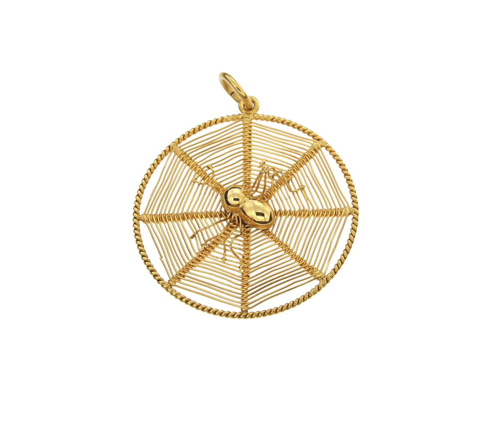 Μενταγιόν σε Χρυσό 18Κ Χειροποίητη, μοναδική δημιουργία, Ιστος αραχνης 