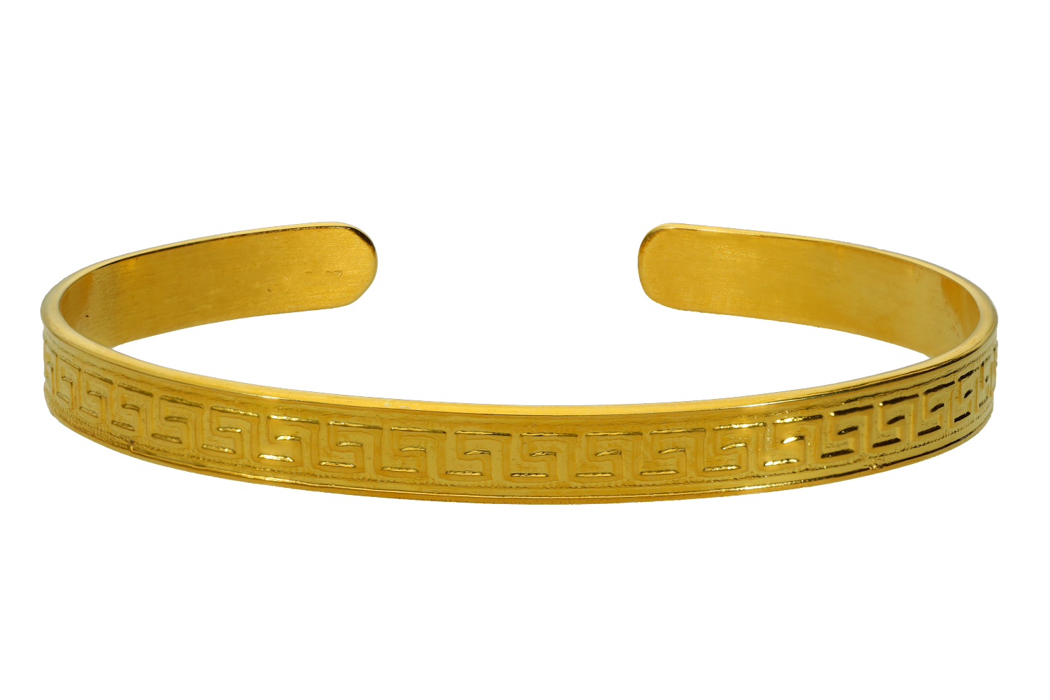 Βραχιόλι σε ασήμι 925° επιχρυσωμένη ανοιχτή χειροπέδα με εγχάραχτο Μαίανδρο