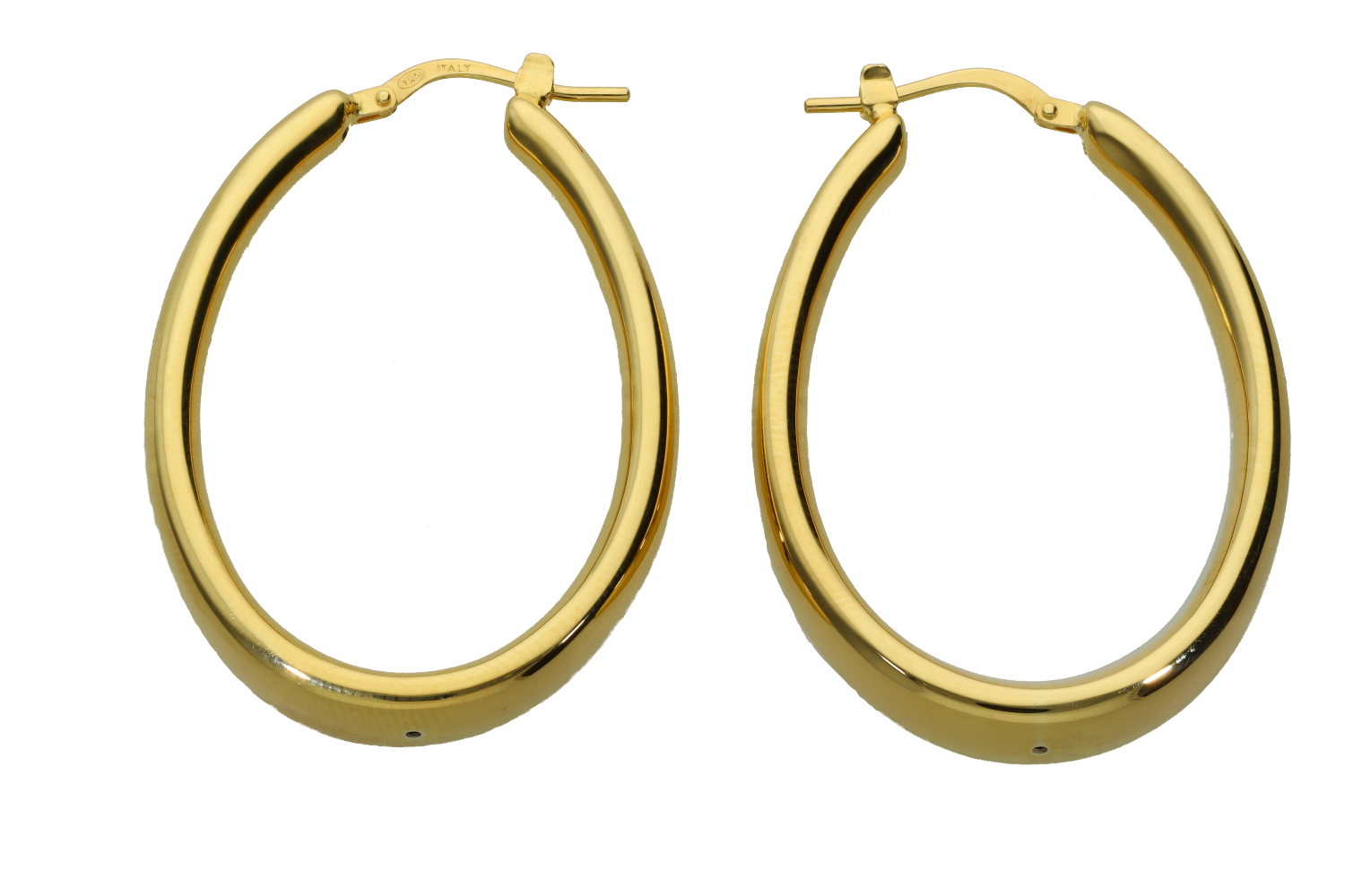 Σκουλαρίκια σε ασήμι 925° επίχρυσοι κρίκοι πομπέ οβάλ