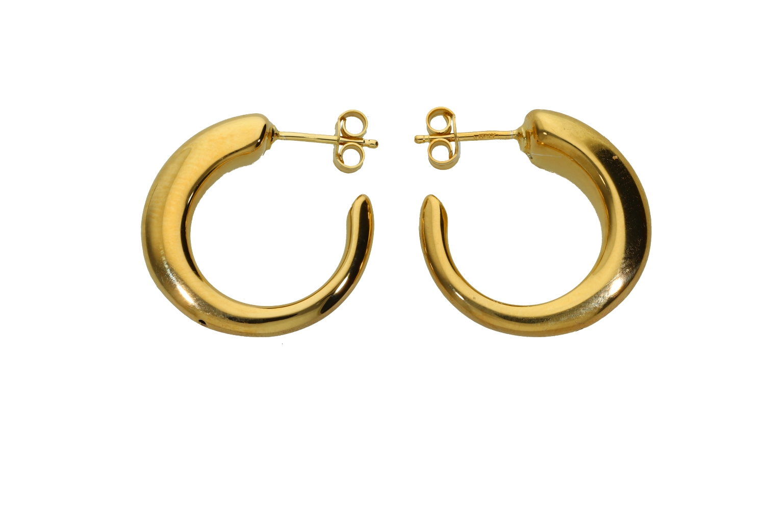 Σκουλαρίκια σε ασήμι 925° επίχρυσοι κρίκοι με σταδιακό φούσκωμα