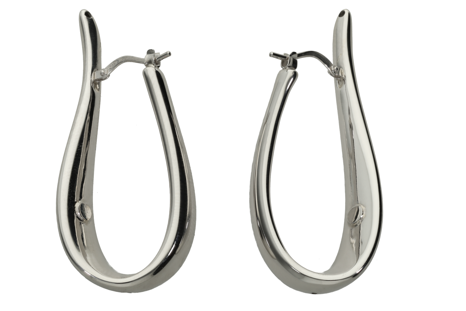 Σκουλαρίκια σε ασήμι 925° κρίκοι οβάλ φουσκωτοί