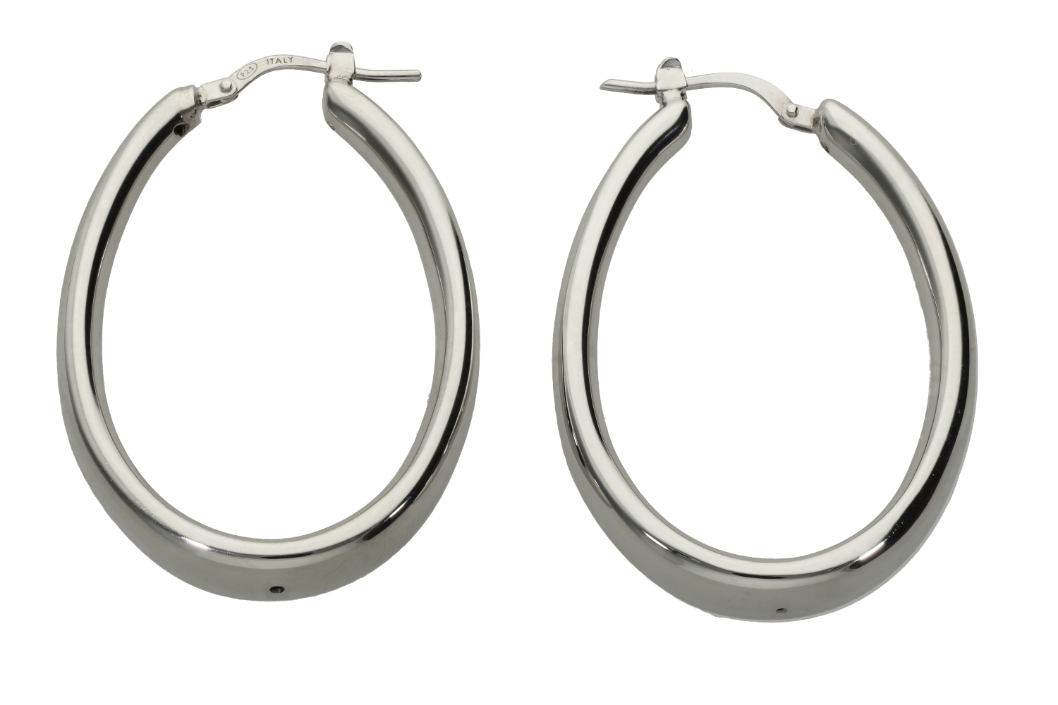 Σκουλαρίκια σε ασήμι 925° κρίκοι πομπέ οβάλ