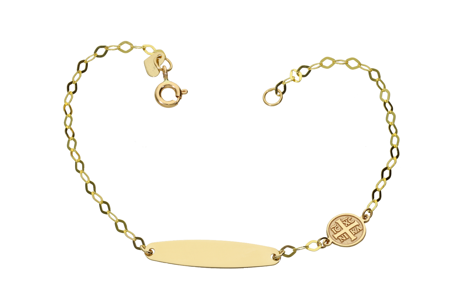 Ταυτότητα σε χρυσό 14Κ με πλάκα για χάραξη και ICXCNIKA