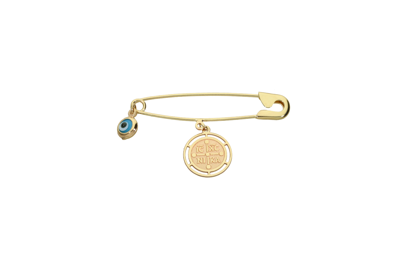Παραμάνα παιδική σε χρυσό 9Κ με ματάκι και στρογγυλό ICXCNIKA