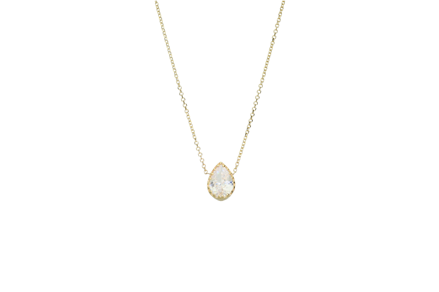 Κολιέ σε χρυσό 9Κ σταγόνα ζιργκόν