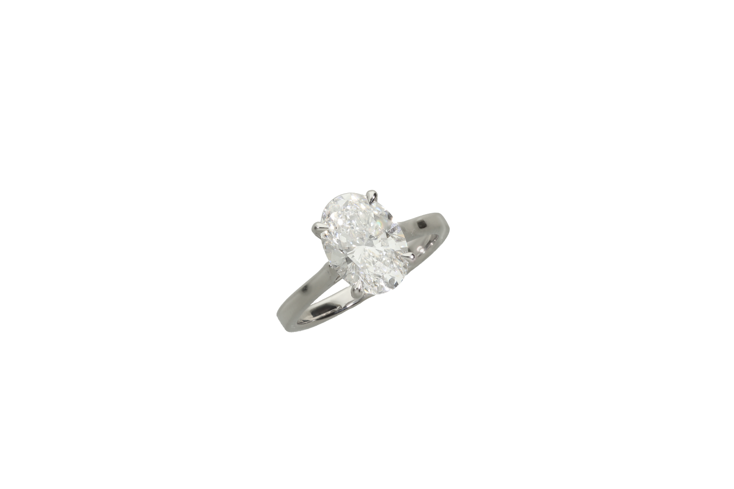 Δαχτυλίδι σε λευκόχρυσο 18Κ μονόπετρο με Lab Diamond Oval cut, 3.01 cts IGI certificate 