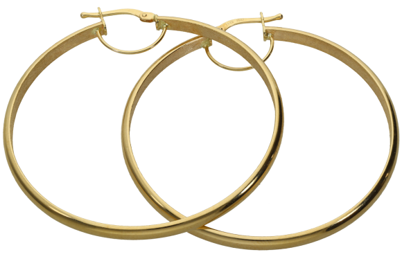 Σκουλαρίκια σε xρυσό 14Κ, κρίκοι μεγάλοι, μπουλ γυαλιστεροί και μέσα ματ. 