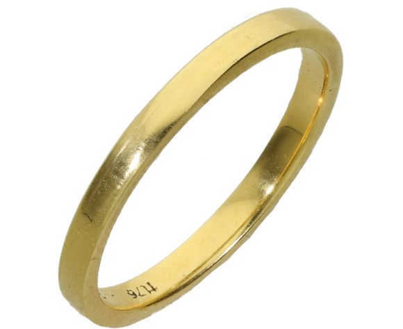 Βέρες Γάμου σε χρυσό κ14, Βέρα κλασική 2χιλ ελαφρώς πομπέ πλατιά γυαλιστερή