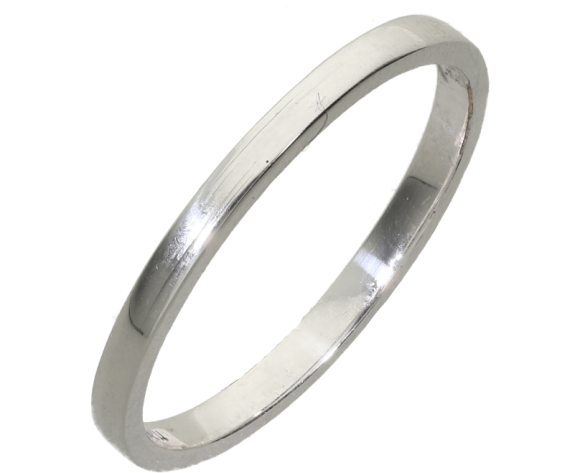 Βέρες Γάμου λευκόχρυσες 14Κ βέρα κλασική 2χιλ ελαφρώς πομπέ πλατιά γυαλιστερή