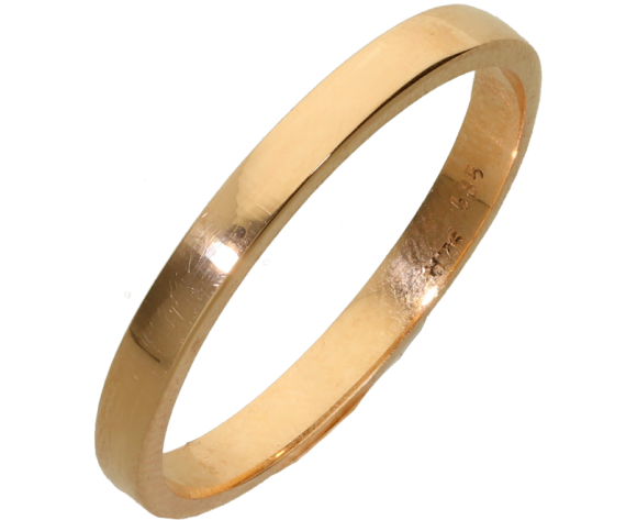 Βέρες γάμου χρυσές ροζ 14Κ Βέρα κλασική 2,6χιλ ελαφρώς πομπέ πλατιά γυαλιστερή