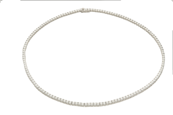 Κολιέ σε ασήμι 925° κλασική ριβιέρα 2,5χιλ με καστόνια γύρω γύρω