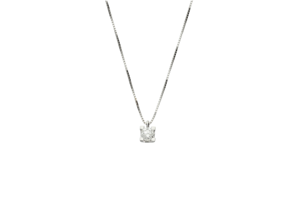 Κολιέ σε λευκόχρυσο 18Κ με Διαμάντια