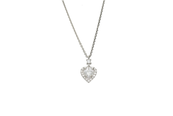 Κολιέ σε ασήμι 925° με μία καρδιά από ζιργκόν