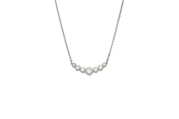 Κολιέ σε ασήμι 925° μια σειρά με ντεγκραντέ ζιργκόν