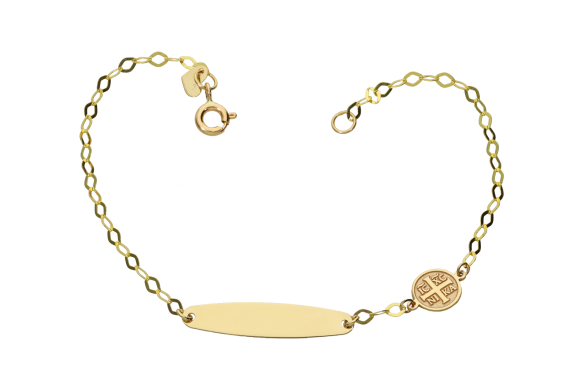 Ταυτότητα σε χρυσό 14Κ με πλάκα για χάραξη και ICXCNIKA