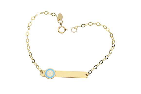 Ταυτότητα παιδική σε χρυσό 9Κ με μάτι