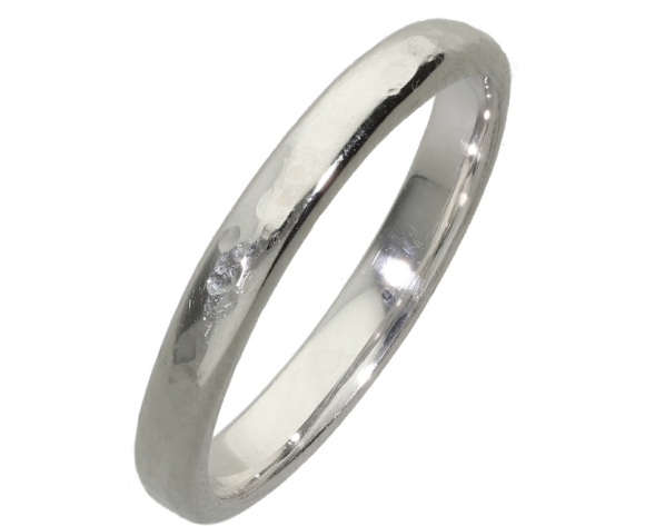 Βέρες Γάμου λευκόχρυσες 14Κ, βέρα μονή κλασική σφυρήλατη 3χιλ