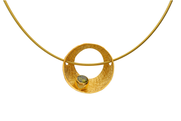 Κολιέ σε επιχρυσωμένο ασήμι 925° κώνος με ζιργκόν