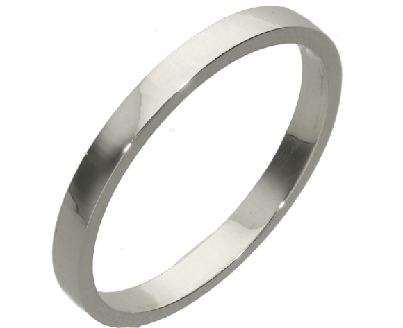 Βέρες Γάμου λευκόχρυσες 14Κ βέρα μονή κλασική 2,5χιλ ελαφρώς πομπέ πλατιά γυαλιστερή